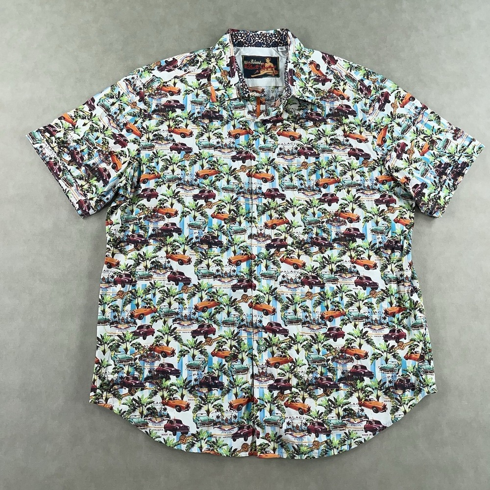Robert Graham Shirt Men's XL Multicolor Car Hawaiian Miss Rumba Button Up Casual